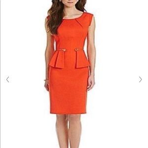 Tangerine Peplum Dress